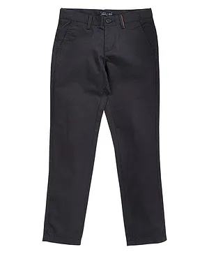 Indian Terrain Full Length Solid  Flat Front Trouser Solid Color - Blue