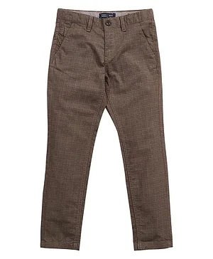 Indian Terrain Prints Flat Front Trouser - Brown