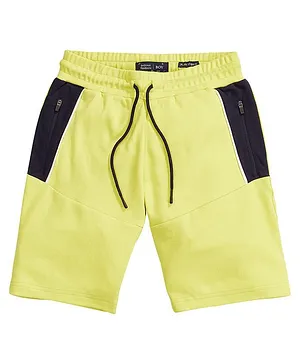 Indian Terrain Solid Flat Front Shorts - Yellow