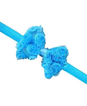 Akinos Kids Floral Bow Headband - Blue