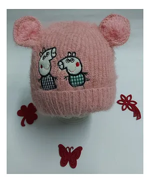 Jujubes Woollen Cap with Ears Pink - Diameter 14 cm