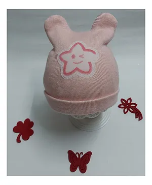 Jujubes Winter Woollen Cap Star Pattern Pink - Diameter 14 cm