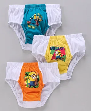 Red Rose Cotton Briefs Minion Print Pack of 3 (Color & Print May Vary)