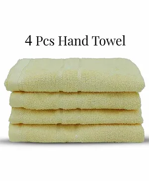 Sassoon Melrose 380 GSM Cotton Hand Towel Set of 4 - Lemon