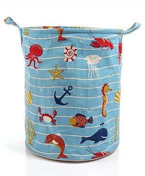 Pine Kids Laundry Bag Sea Print - Blue