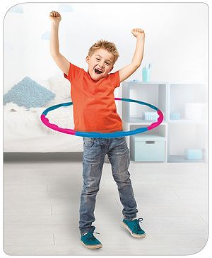 Babyhug Adjustable Hula Hoop for Kids | 6 Interlockable Fitness Rings | Perfect for Gymnastics, Dance Groups & School Activities | Boosts Fitness & Core Strength | Blue & Pink | BIS Certified