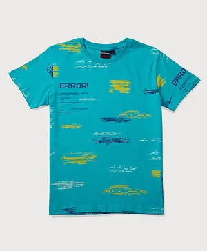 GINI & JONY Half Sleeves T-Shirt Text Print - Tanager Turquoise