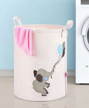 Babyhug Laundry Bag Elephant With Balloons Print - Grey