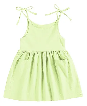 The Baby Atelier 100% Organic Sleeveless Solid Color Dress - Green