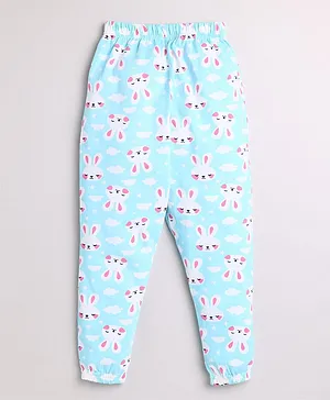 DEAR TO DAD Bunny Print Lounge Pants - Blue