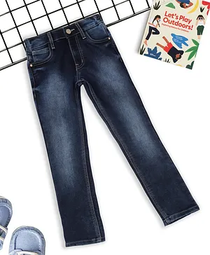 Sodacan Full Length Washed Pattern Jeans - Blue