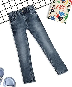 Sodacan Full Length Washed Pattern Jeans - Light Blue