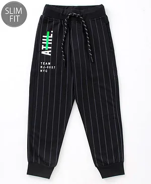 Ruff Full Length Jogger Text Print - Black