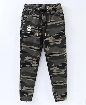Ruff Full Length Joggers Camouflage Print - Olive Grey