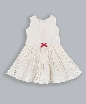 ShopperTree Sleeveless Schiffli Dress - White