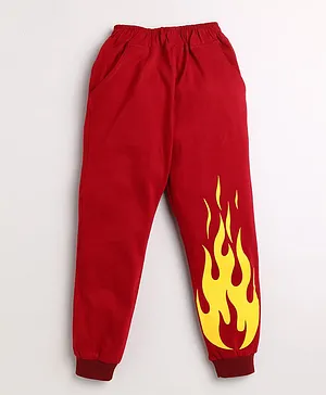 DEAR TO DAD Fire Print Lounge Pants - Red