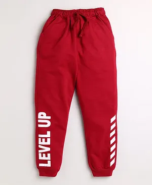 DEAR TO DAD Level Up Print Full Length Lounge Pant - Red