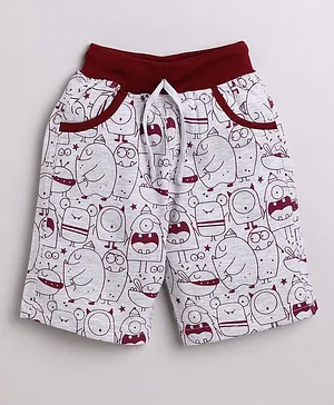 DEAR TO DAD Printed Shorts - Maroon