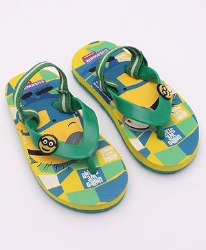Cute Walk by Babyhug Flip Flops Minion Print - Yellow