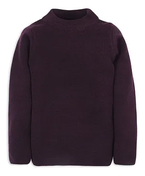 RVK Full Sleeves Solid Colour Sweater - Violet