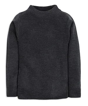 RVK Full Sleeves Solid Colour Sweater - Dark Grey