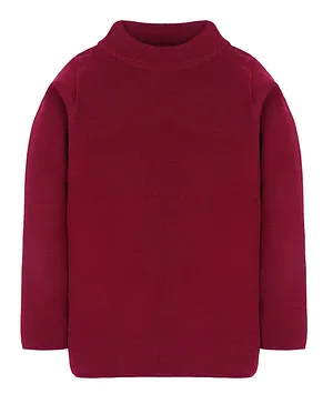 RVK Full Sleeves Solid Colour Sweater - Maroon