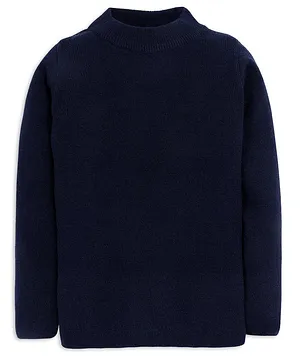 RVK Full Sleeves Solid Colour Sweater - Navy Blue