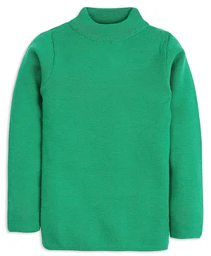 RVK Full Sleeves Solid Colour Sweater - Green