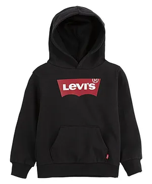 Levi's Full Sleeves Brand Logo Print Hoodie - Black