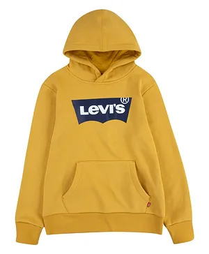 Levi's Full Sleeves Brand Logo Print Hoodie - Yellow
