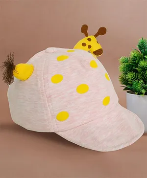 Baby Moo Giraffe Design Cap - Light Pink