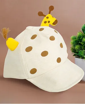 Baby Moo Giraffe Design Cap - Off White