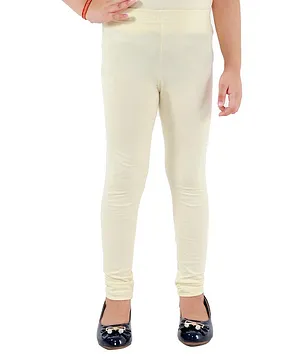 Kids Cave Solid Full Length Leggings - Beige