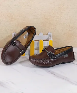 Jazzy Juniors Solid  Loafers - Brown