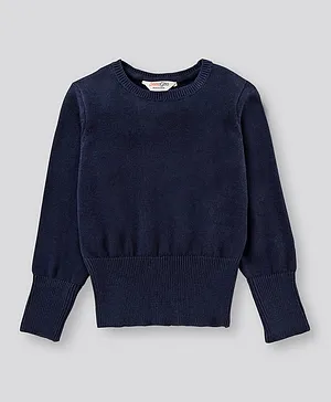 Primo Gino Full Sleeves Pullover Sweater - Navy Blue
