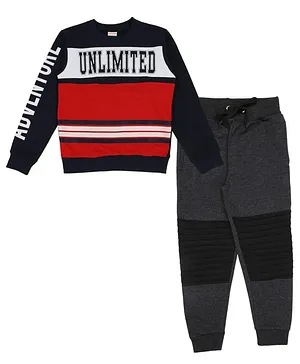 RAINE AND JAINE Full Sleeves Unlimited Sweatshirt With Joggers - Black