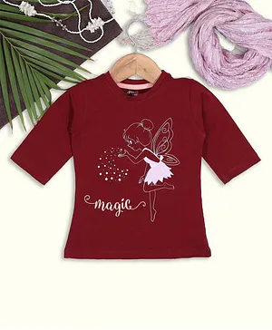 Nino Togs Magic Embroidered 3/4 Sleeve Tee - Maroon
