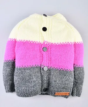 The Original Knit Handmade Full Sleeves Colour Block Sweater - Multi Colour