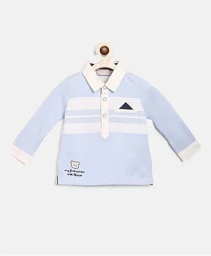 Chicco Full Sleeves Polo T-Shirt Striped - Light Blue