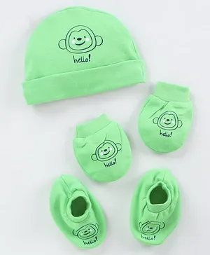 Simply Cotton Cap Mittens and Booties - Green