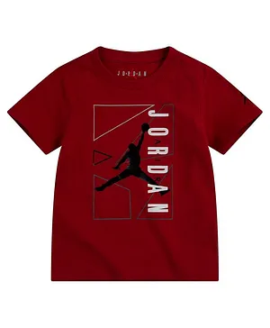 Jordan Half Sleeves Air Graphic Print Tee - Red
