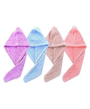 MOMISY Hooded Hair Towels Pack of 2 - Color May Vary 