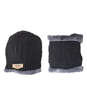 SYGA Hat & Scarf Beanie Hat Skiing Hat Free Size Black -  Circumference 70 cm