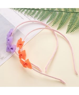 Babyhug Hair Bands With Bows Attached Pack of 2- Purple & Orange