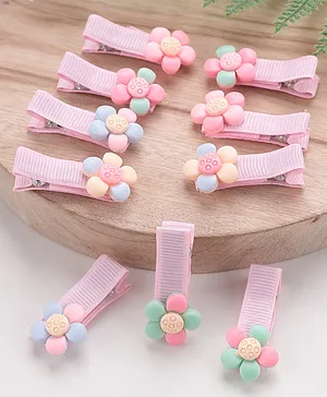 Babyhug Hair Pins And Clips Set of 10 - Multicolor 