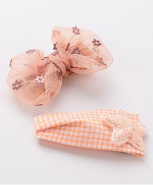 Babyhug Hair Pins And Clips Sequin Detailing Set of 2-  Peach