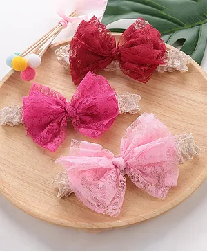 Babyhug Headbands Set of 3 - Pink & Red