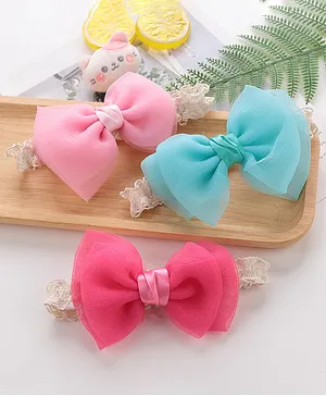 Babyhug Headbands Set of 3 - Pink & Blue