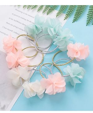 Babyhug Flower Applique Rubber Bands Pack of 10 - Multicolor