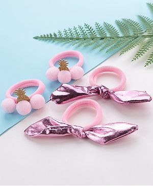 Babyhug Free Size Rubber Bands Set of 4 - Pink